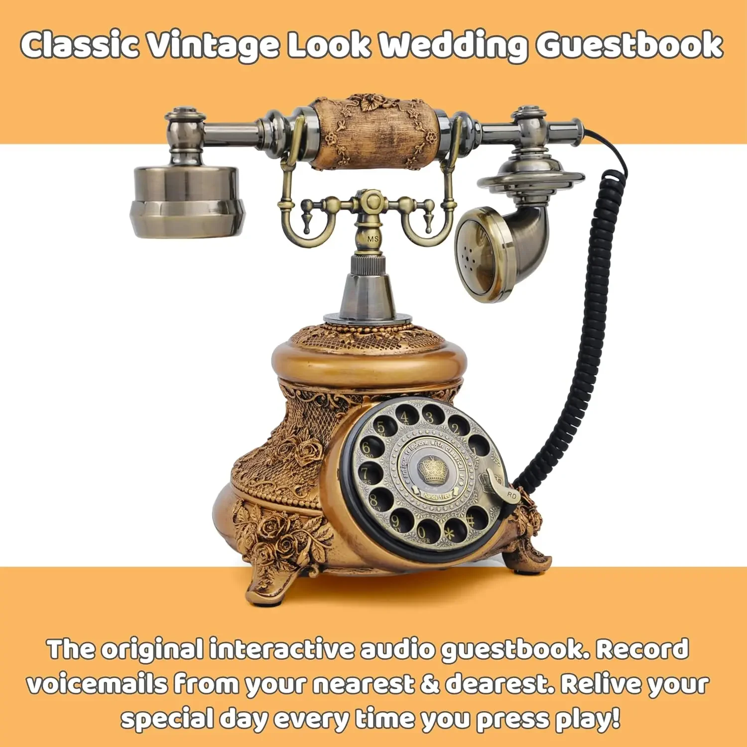 الكلاسيكية خمر الروتاري الحرفية الزفاف الزوار زهرة بيضاء العتيقة التذكارية نعمة الصوت الهاتف اعترافات حفلة عيد ميلاد استخدام