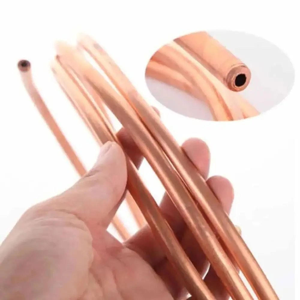 1Pcs New 1 Meter Copper Tube Coil 99.9% Pure Copper Soft T2 Copper OD 2-12mm ID 1-10mm Wire Pipe DIY Crafts