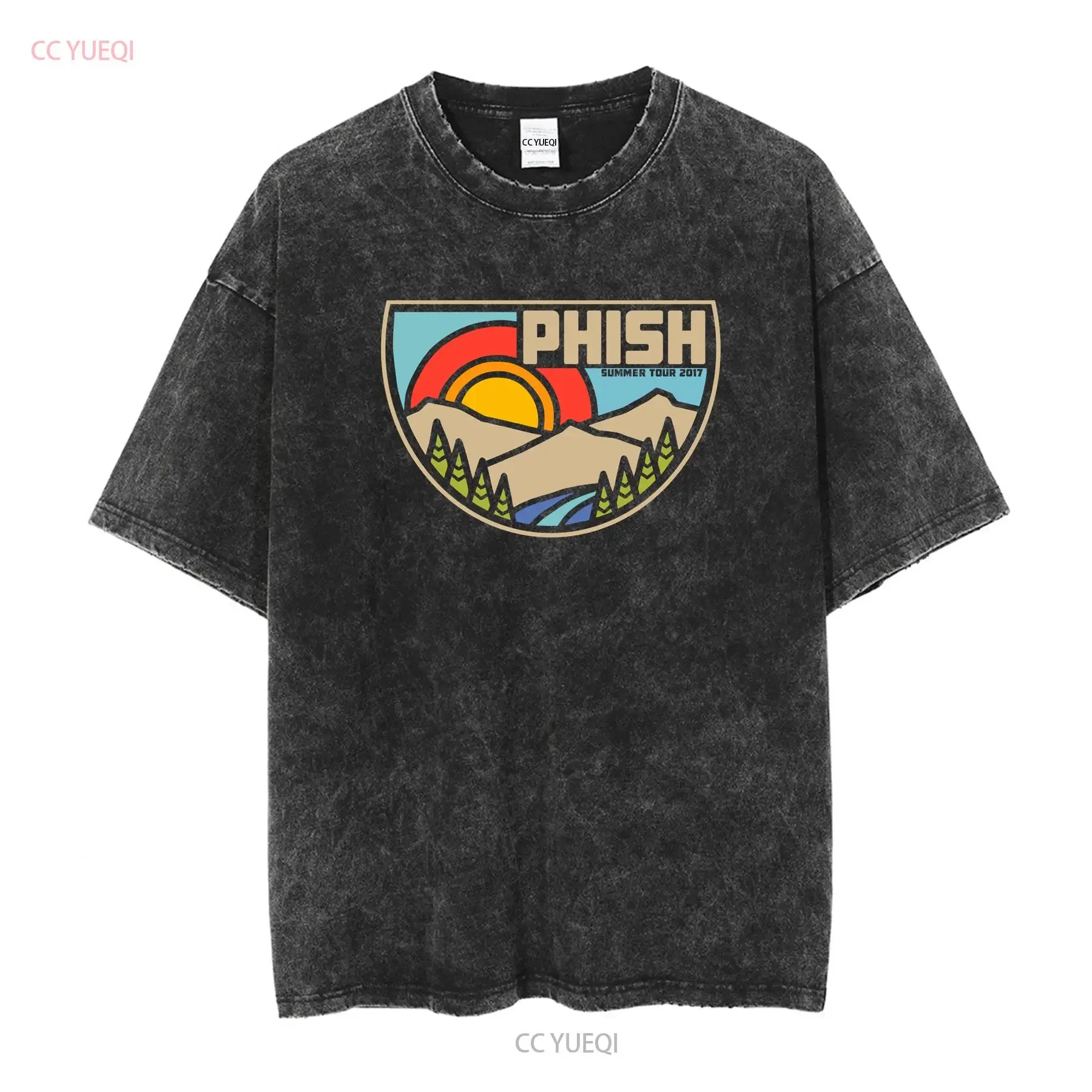 Phish Summer Tour 2017 T Shirt Size Large Green vintage Washed Unisex Slightly Stretched Soft Casual Breathable Comfortable