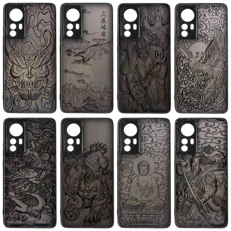 

3D Carved Wood Case for Xiaomi Mi 12 Pro Mi 12X Mi 11 Ultra Mi 11 Lite Relief TPU Silicone Cover for Redmi K50 K40 Game K30 Case