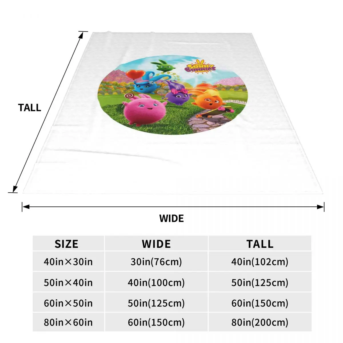 Sunny Bunnies Anime Cartoon Blanket Fleece Sofa Throw Blanket Portable for Couch Bedding Outdoor Throws Bedspread Quilt