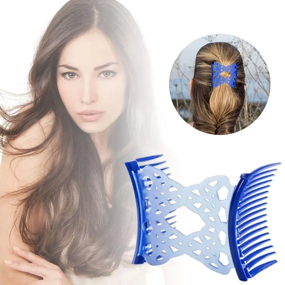 

Fashionable Silicone Hair Comb One-touch Hair Styler Strong Grip No Slipping Compact Portable Lazy Hair Updo Hair Styling Tool