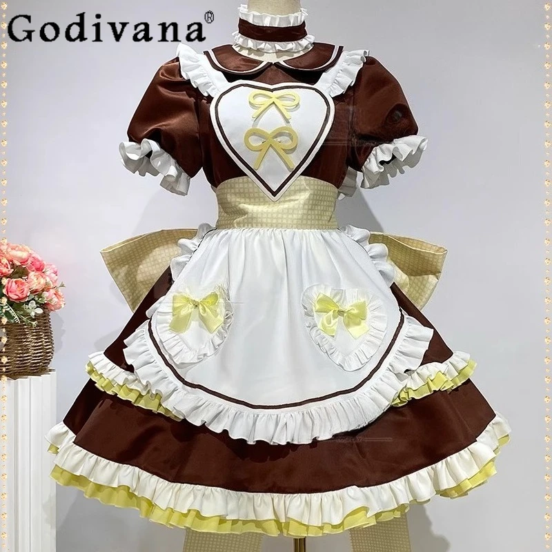 Wonderful Cosplay Costume for Women Big Bow Uniform Dress Set Girls Halloween Carnival Party Christmas Play Role Clothes