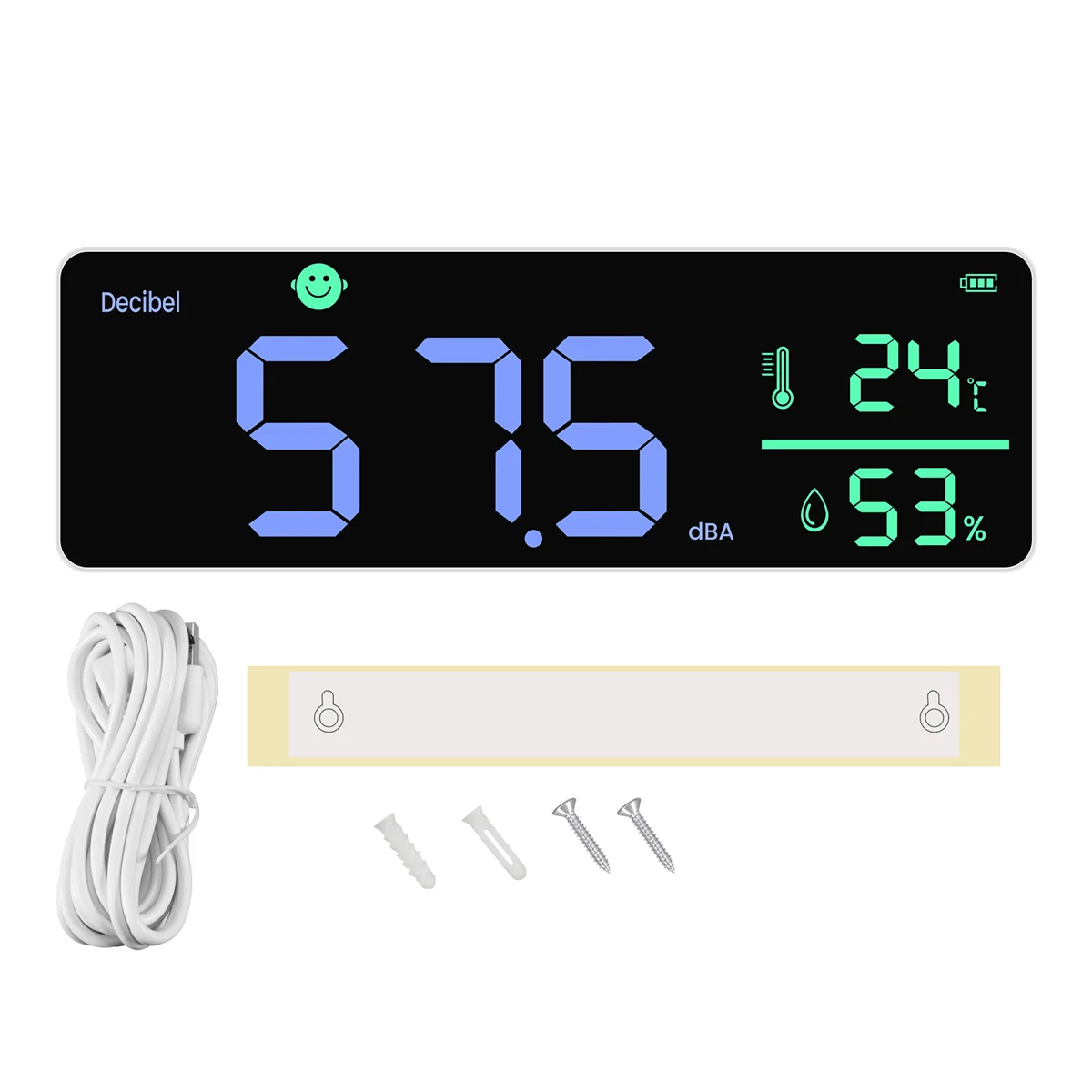 

DM1306D Digital Decibel Sound Meter Smart Wall Mounted Noise Detector 30-130DB Temperature and Humidity