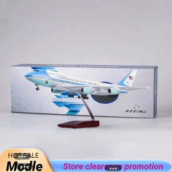 47cm 1/150 scale airplane model toys B747 Air Force One aircraft model with light and wheels landing gears plane toy home decor