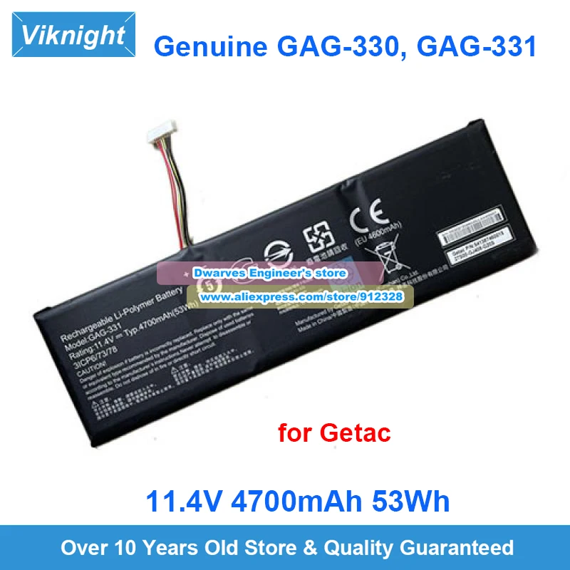 

Genuine GAG-331 GAG-330 Battery 11.4V 4700mAh 53Wh for Getac 27S00-GJ408-G20S 3ICP6/73/78 541387460015