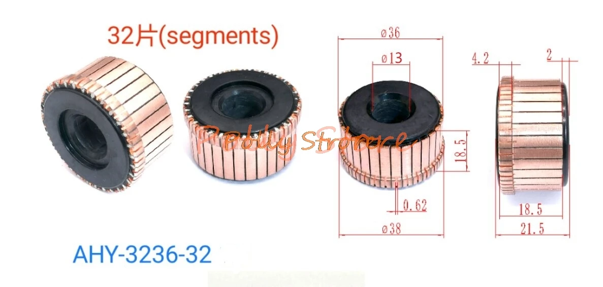 1Pc 13/15mm x 36mm x 21.5mm 32P Treadmill Motor Commutator AHY-3236-32