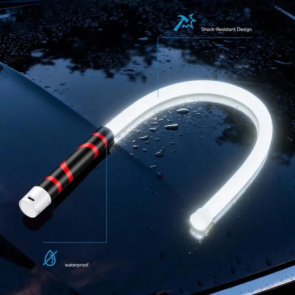 27Inch LED Flashlight Stick 3 Brightness Modes Rechargeable Bendable LED Light Portable Waterproof Automotive Lighting Tools