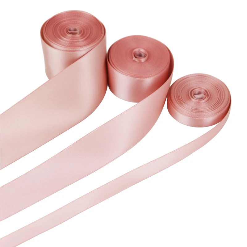 (10 Meter) 25mm Rosa Fleischfarbenes Doppelseitiges Satinband Polyester Hochwertige Großhandels-Weihnachts-Spitzenbänder
