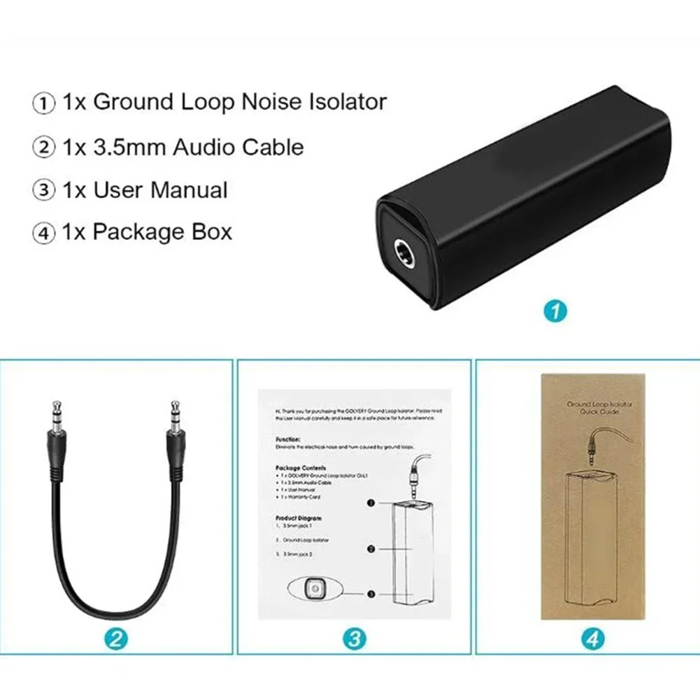 Isolatore del filtro del rumore del loop di terra audio Suono chiaro Stereo domestico Audio per auto Isolatore di terra comune Aux Anti-inceppamento