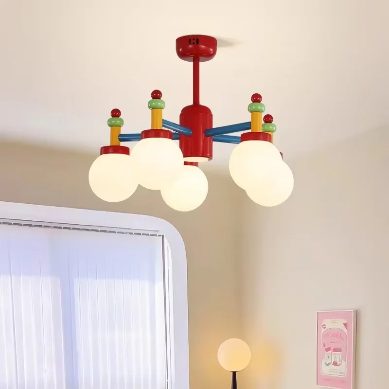 Rasa tinggi lampu langit-langit kamar anak-anak lampu memphis warna memphis abad pertengahan antik kamar tidur den macaron lampu gantung