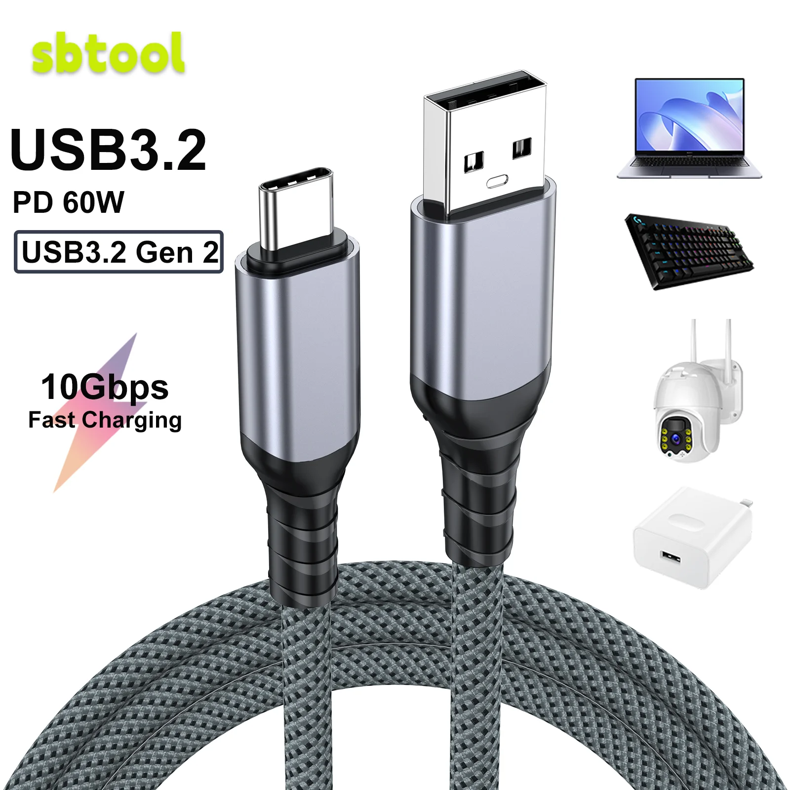 

Type-c data cable m2 portable hard drive box cable 10Gbps USB 3.2A drive to C drive 3A60W