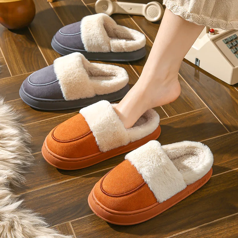 Winter Women Fluffy Plush Slippers Comfort Non-Slips Bedroom Slides Female Soft Sole Furry Slides Fuzzy Indoor Home Shoes