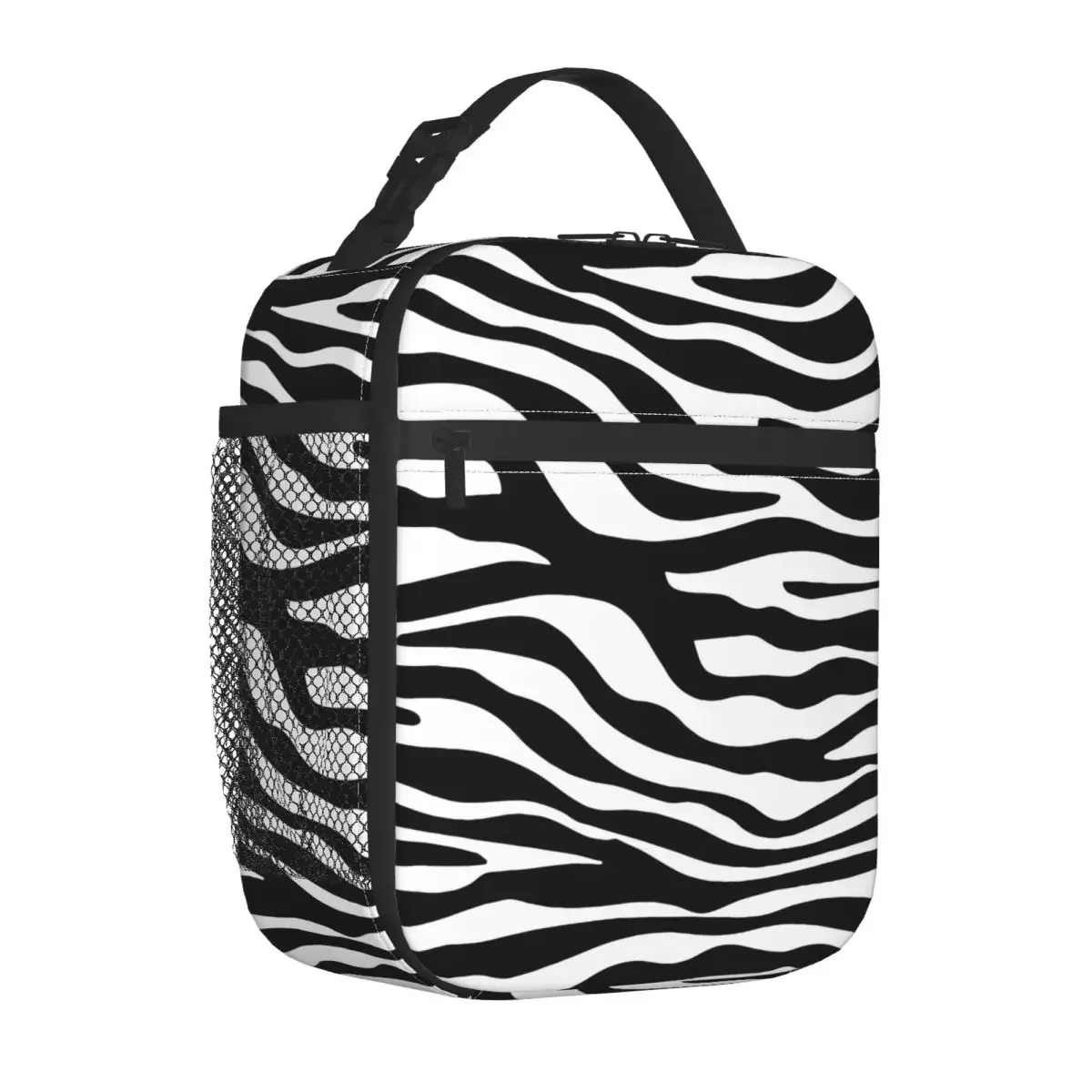 

Zebra Print Insulated Lunch Bags Large Animal Skin Texture Lunch Container Thermal Bag Tote Lunch Box School Picnic Food Handbag