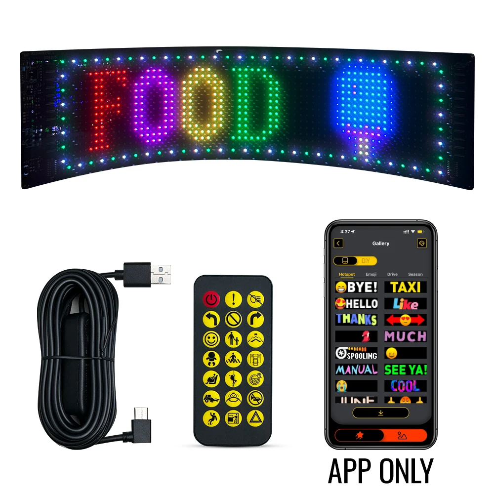 LED Matrix Pixel Panel ,USB 5V Flexible Addressable RGB Pattern Graffiti Scrolling Text Animation Display Car Shop,Bluetooth APP