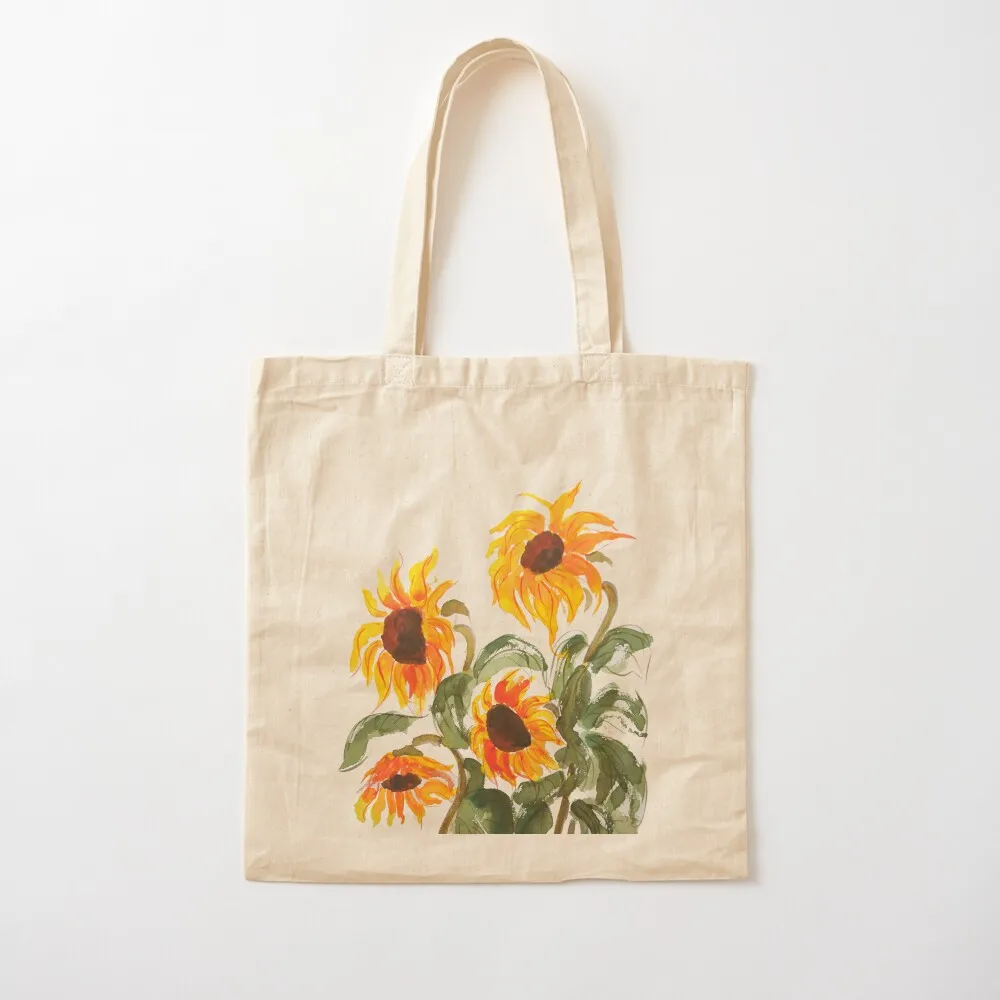 hand painted sunflower watercolor 2018 Tote Bag ecological bags university shopper bag Big bag women