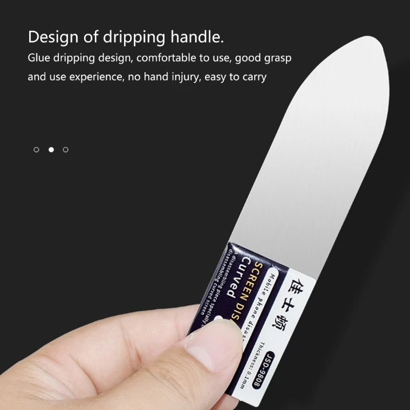 Stainless Steel Curved LCD Screen Spudger Opening Pry Card Tools Ultra-thin Flexible Phone Disassemble Tool