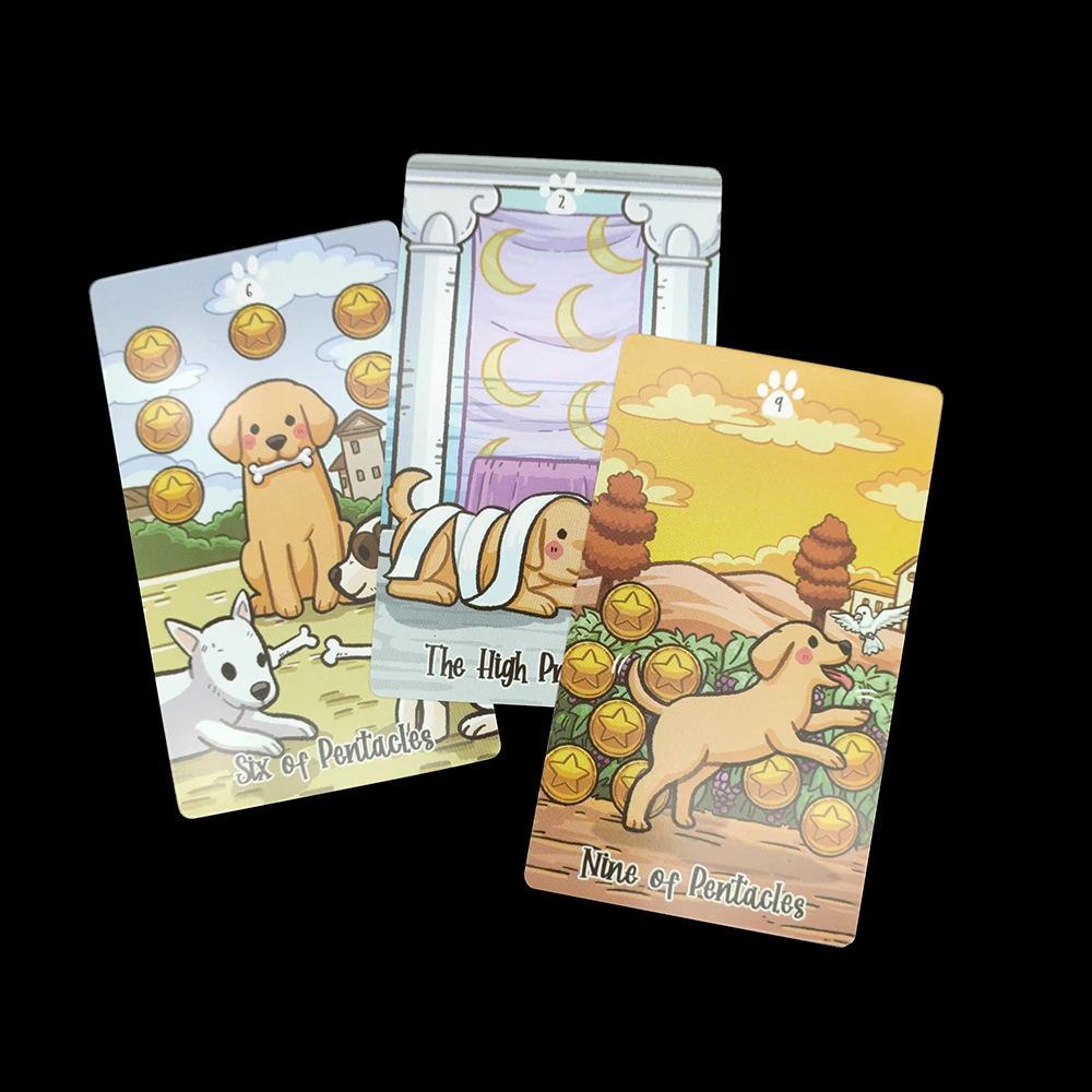 12cm x 7cm labradski Tarot wróżbiarski z kartami tarota o tematyce szczeniaka, które sprawią, że twoje serce się roztopi