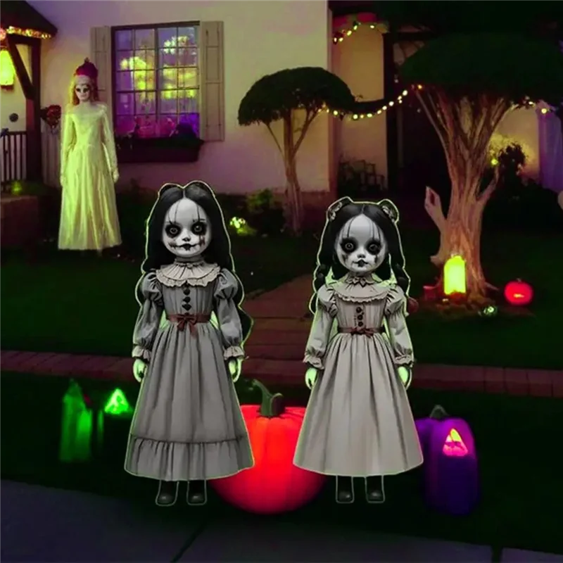 ABWZ-Large Swing Ghost Voice Control Halloween Ghost Ground Decoration Scary Ground Plug-In Decoration Horror Prop