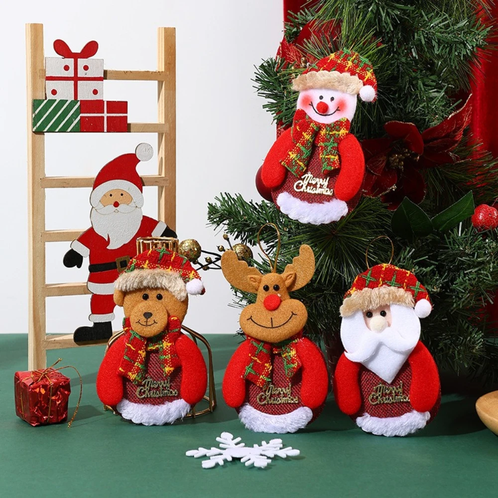 

4pcs Christmas Decor Cute Christmas Tree Hanging Ornaments Festival Party Xmas Tree Reindeer Bear Cartoon Christmas Decorations