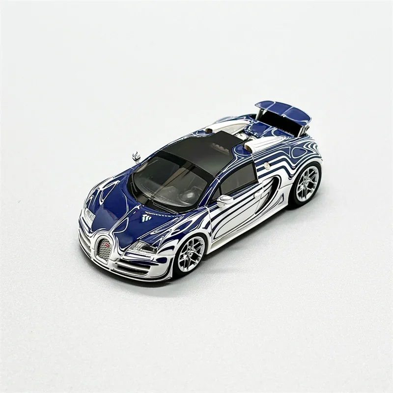 LJM 1:64 Veyron 16.4 Grand Sport L'Or Blanc - Blue White limited299 Resin Model Car