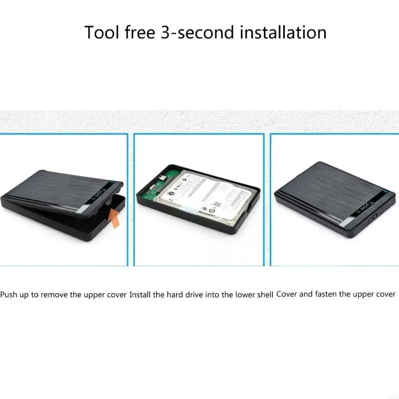 C63A USB 3.1 Caixa do disco rígido 2.5 polegadas SSD Disk ToolsFree Tipo C 3.1 Gabinete HDD