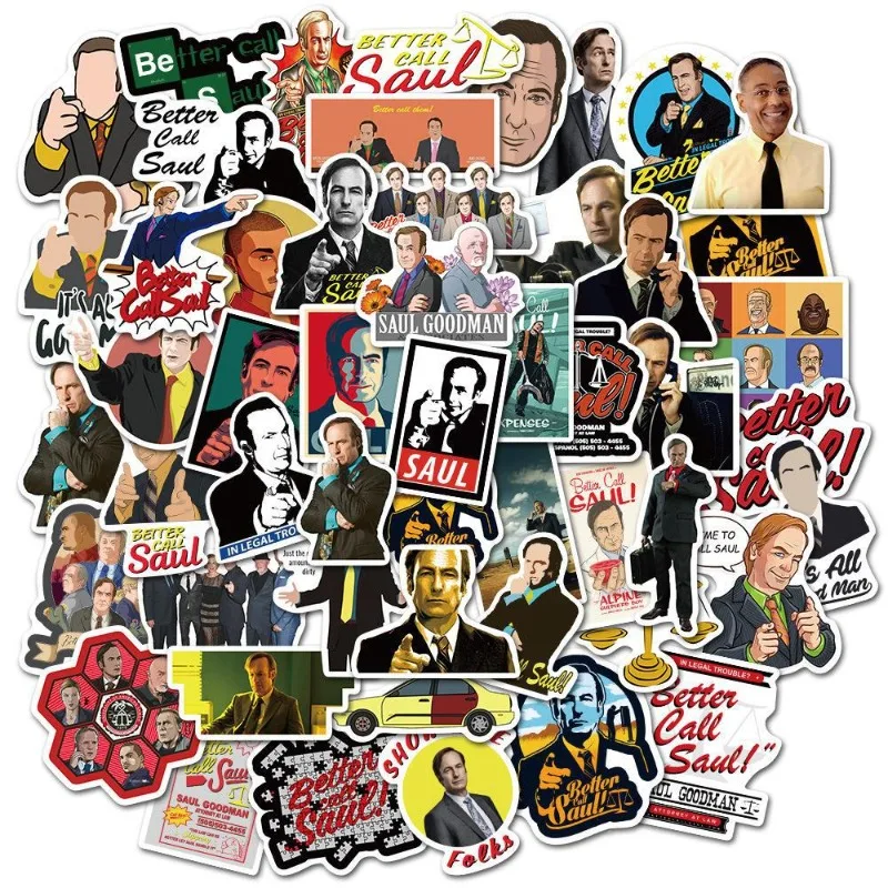 50pcs Better Call Saul Sticker Luggage Water Cup Guitar Car Scooter Stationery Refrigerator Mobile Phone Decoration Sticker