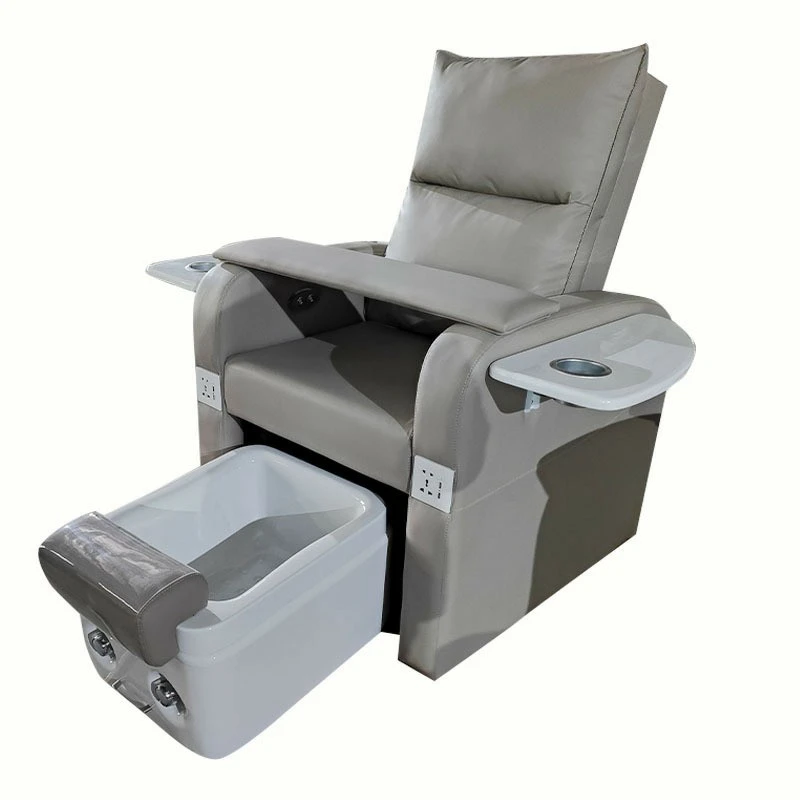 Comfortable Nail Salon Design Multifunctional Electric Foot Bath Massage Chair PU Leather Manicure Pedicure Chair With Foot Bath