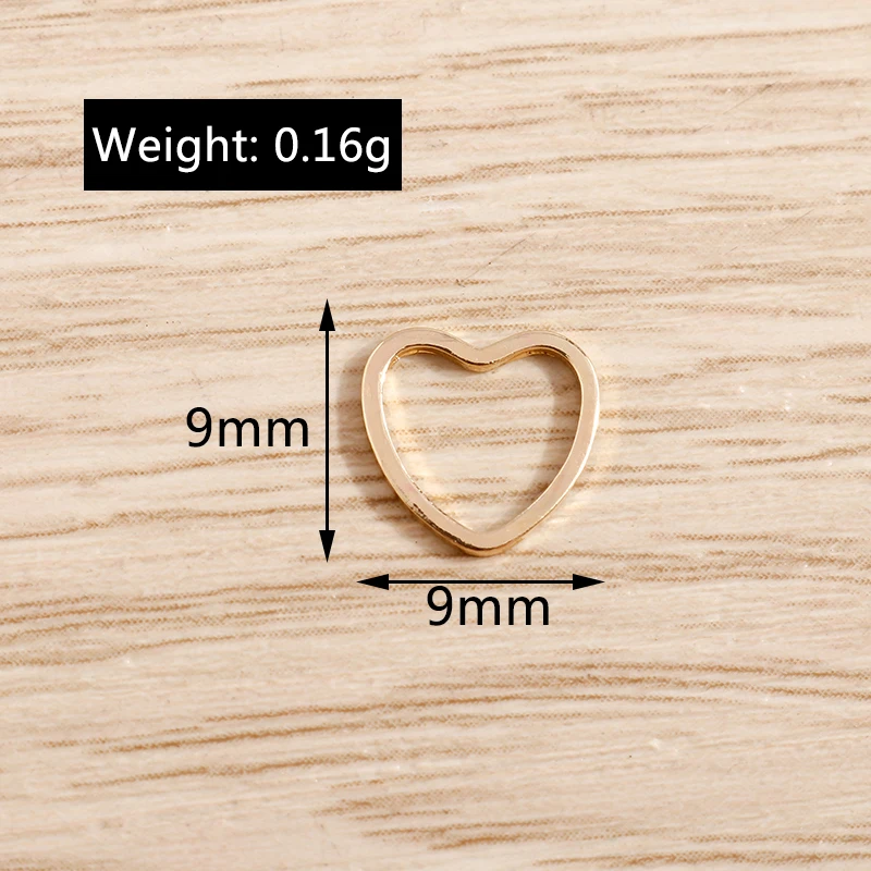 Tusember 100 Stück 9*9mm Hohle Mini-Liebesherz-Anhänger aus Legierung für DIY-Halsketten, Ohrringe, handgefertigte Schmuckherstellung und Bastelarbeiten – Detail 1