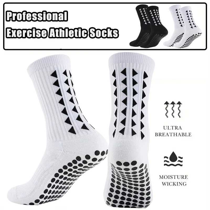 جوارب رياضية ماصة للرطوبة مع منشفة احترافية غير قابلة للانزلاق ومضادة للصدمات لكرة القدم وكرة السلة 1/6/12 زوجًا #5