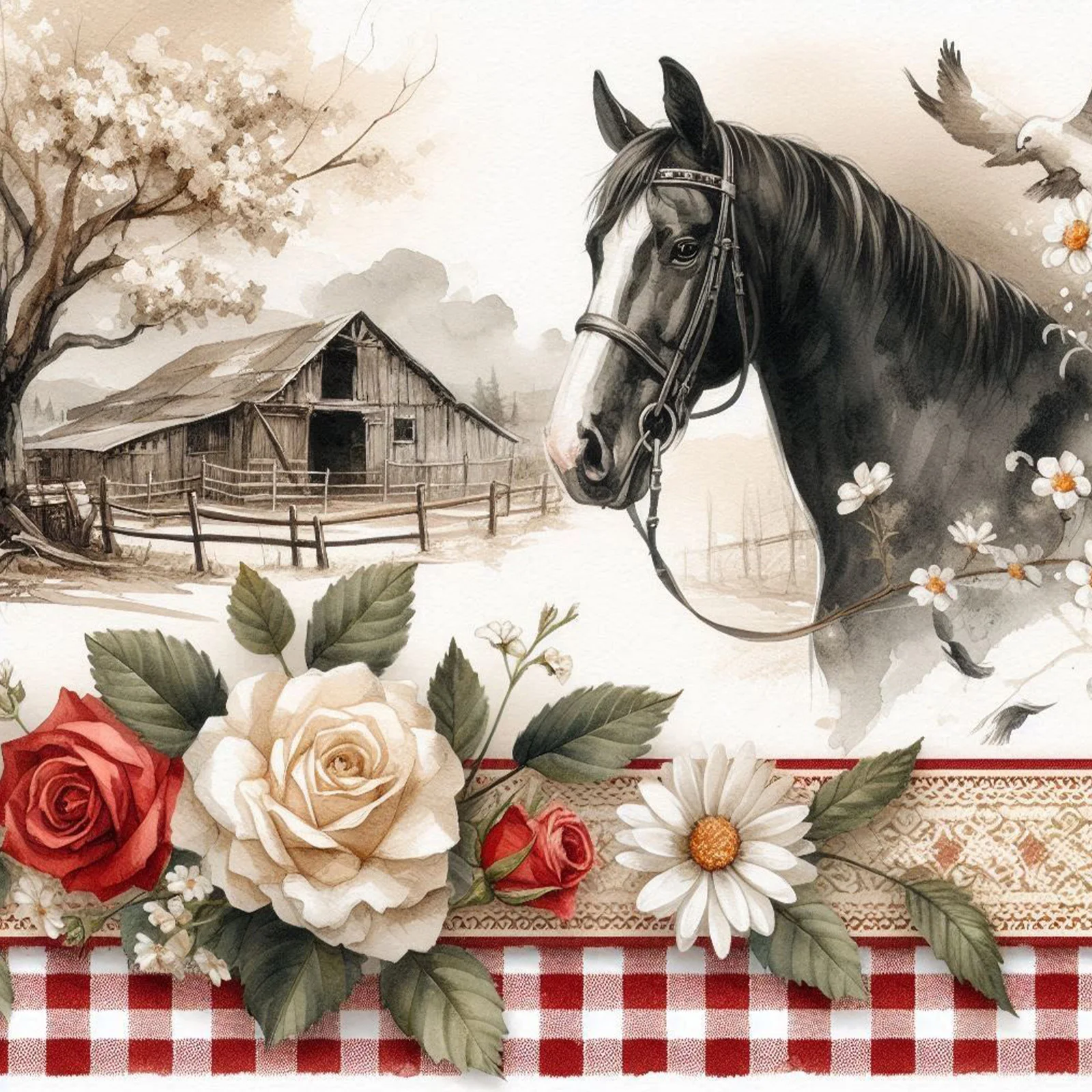 

5D набор для алмазной живописи «Лошадь» — легкий круглый драгоценный камень «сделай сам», помолвка, 40*40 см/15,75*15,75 дюйма, домашний декор