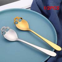 304 Stainless Steel Coffee Scoop Skull Shape Dessert Spoon Food Grade Ice Cream Candy Tea Spoon Tableware For Tea Sugar