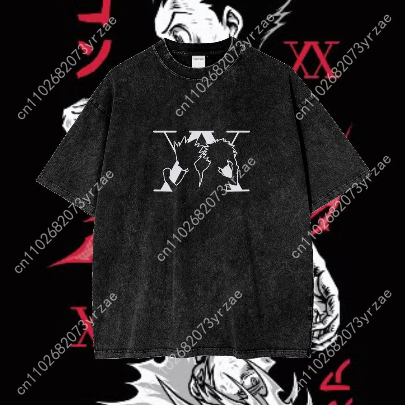 Hunter x Hunter rétro lavage T-shirt homme femme haute qualité Vintage T-shirt coton manches courtes mode T-shirt doux dessus respirants
