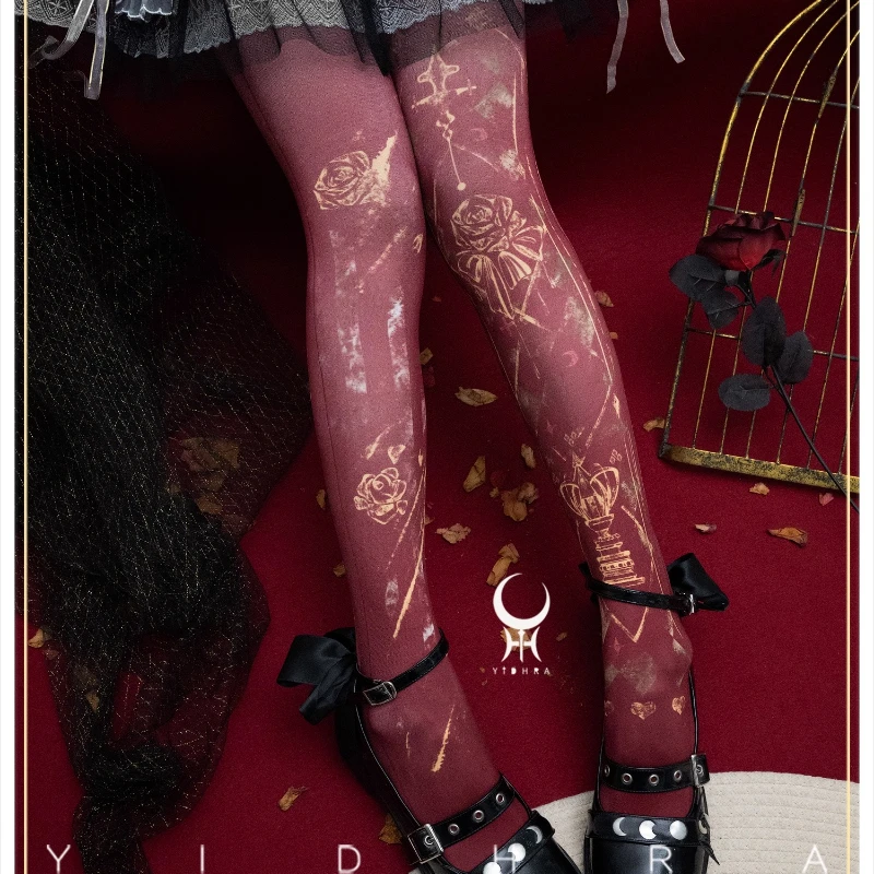 Original Design Spring Autumn New Digital Printing Lolita Women's Socks Gothic Punk Personality Creative Halloween Tights Girl