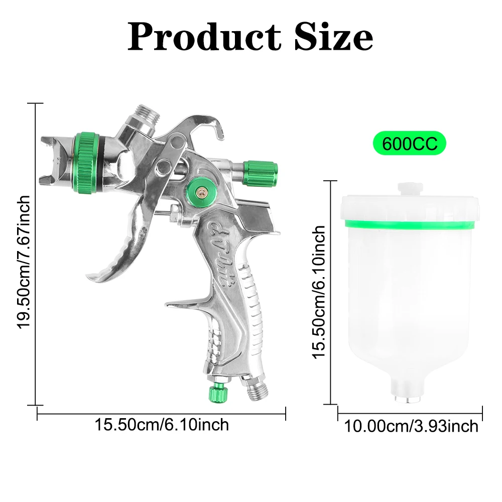 High Atomization Sheet Metal Repair Car Paint Spray Gun Set Pneumatic Sprayer Anti-Rust Paint Sprayer Air Handle Spray Tool Auto