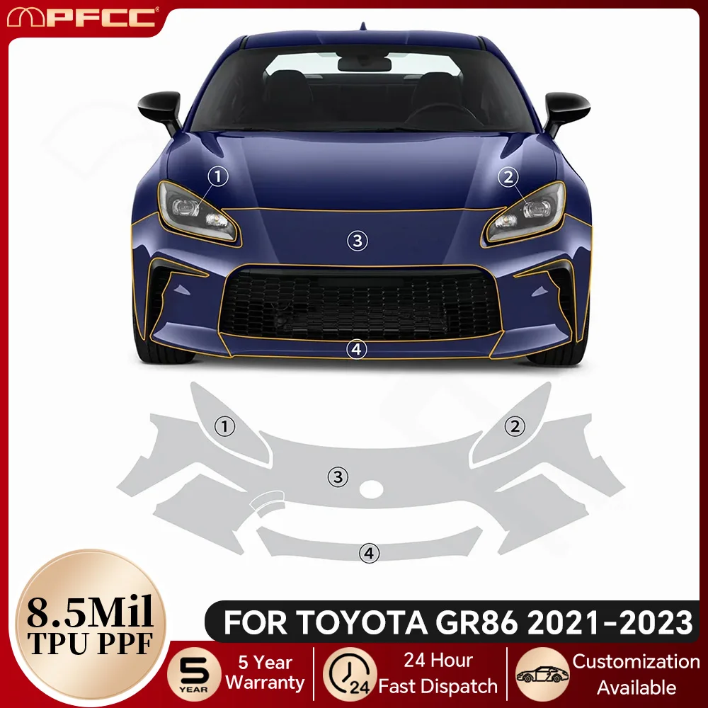 

8.5Mil TPU Paint Protection Film For Toyota GR86 2021-2025 Car Body Bumper Pre-cut PPF Bra Clear Anti-scratch Resistant Kit