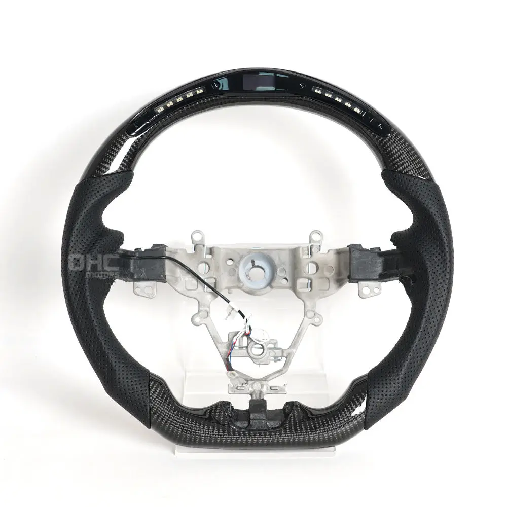 Real Carbon Fiber LED Sport Steering Wheel Compatible with Suzuki Swift ZC31S ZC33S Sport, Racing Style Steering Upgrade