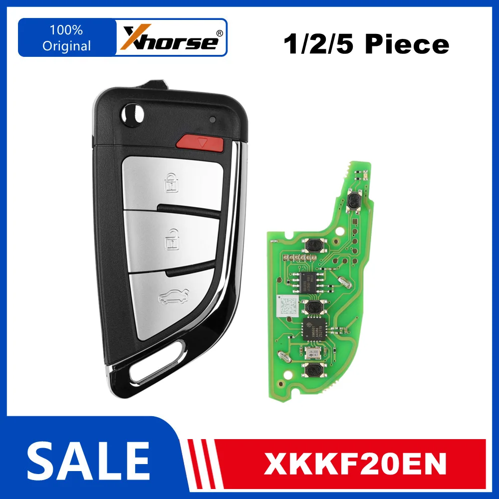 1/2/5 Stück XHORSE XKKF20EN Messerstil Drahtfernbedienung Smart Autoschlüssel für VVDI2 Schlüsselprogrammierer Englische Version