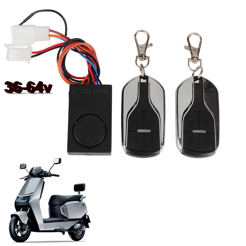 

36-64V anti-theft electronic bicycle alarm system electric scooter safety remote control alarm bicycle vehicle accessories