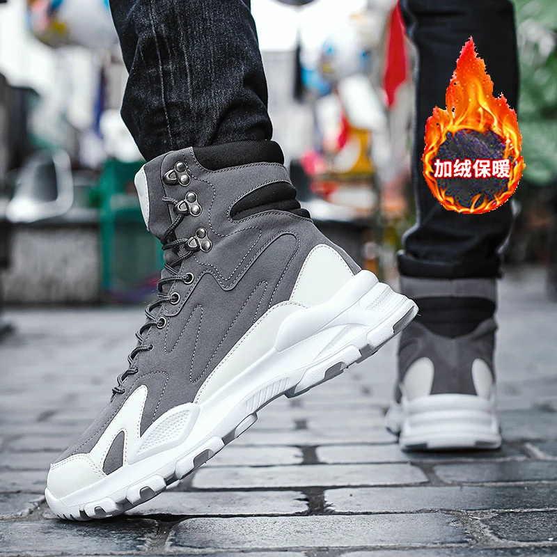 Botas de inverno térmicas impermeáveis masculinas – tênis de neve forrados de pelúcia antiderrapantes para clima frio