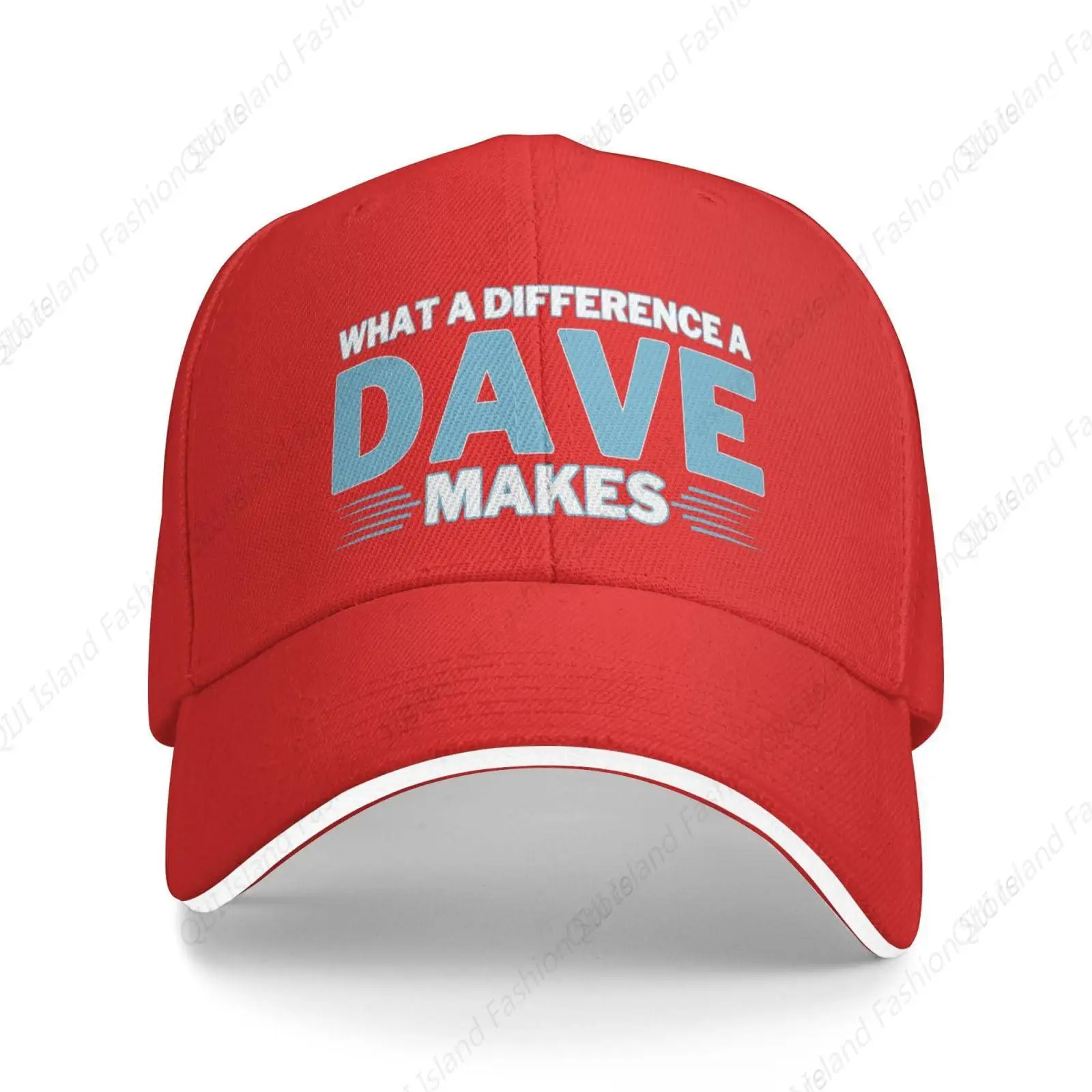 

What A Difference A Dave Makes Baseball Cap Trucker Sandwich Brim Hat Adjustable Unisex Fashion Sports Outdoor Travel Daily