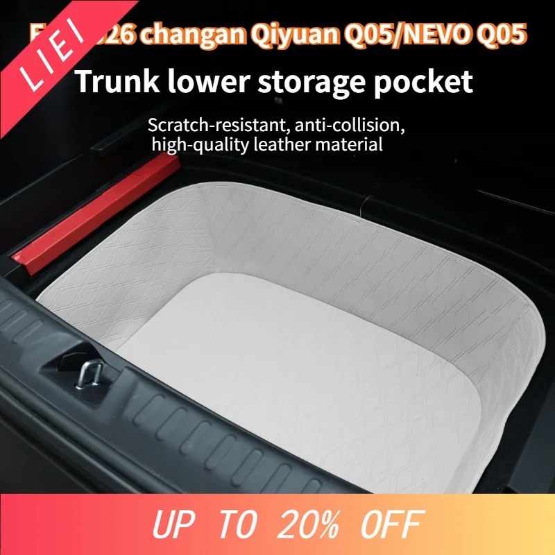 LIEI Trunk Lower Layer Storage Pocket for Changan Qiyuan Q05/NEVO Q05 2026,Waterproof Cargo Organizer Car Interior Modified Acce