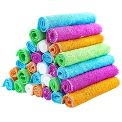 1 Pc Kitchen Tools Super Absorbent Bamboo Fiber Kitchen Dish Cloth High-efficiency Tableware Household Cleaning Towel Gadgets