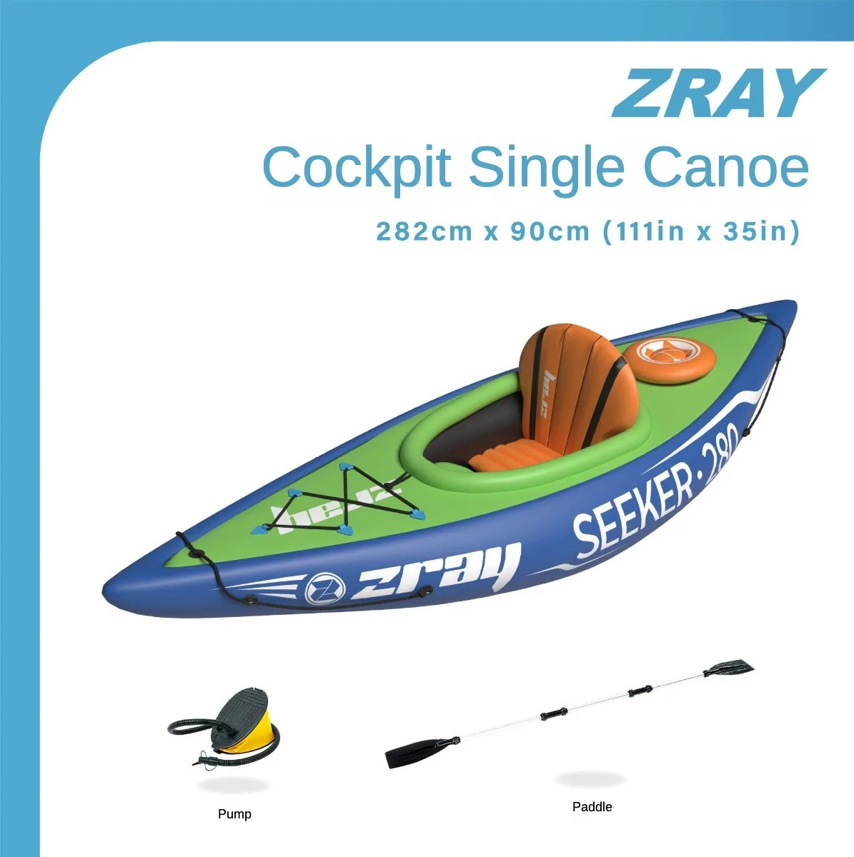 

ZRAY Kayak, Rafting Athletic Canoe, Rafting Fishing Boat, Adult Canoe, Double Ocean Boat, Whitewater Boat