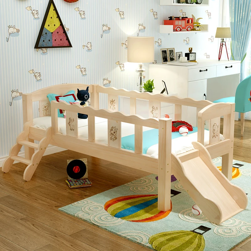 

Wooden Toddler Children Beds Floor Luxury House Solid Wood Children Beds Solid Wood Small Letto Bambini Bedroom Furniture SR50CB