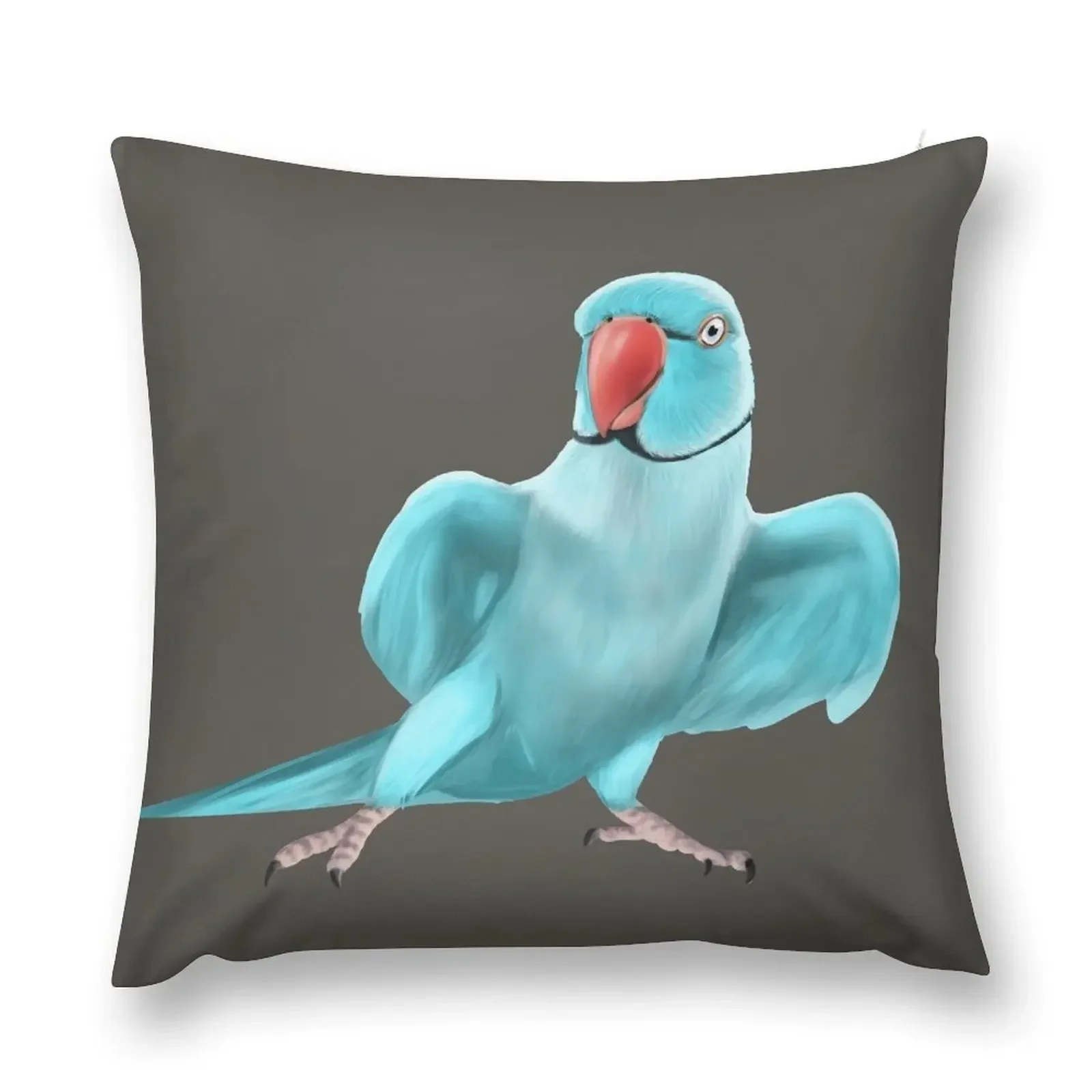 

Blue Indian Ringneck Parrot Throw Pillow Pillowcases Embroidered Cushion Cover pillows decor home pillow