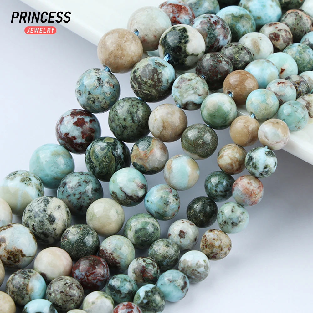 Natural Brazil Larimar 6 8 10mm Loose Stone Beads for Jewelry Making Bracelets Wholesale Gemstones Beads DIY Accessories