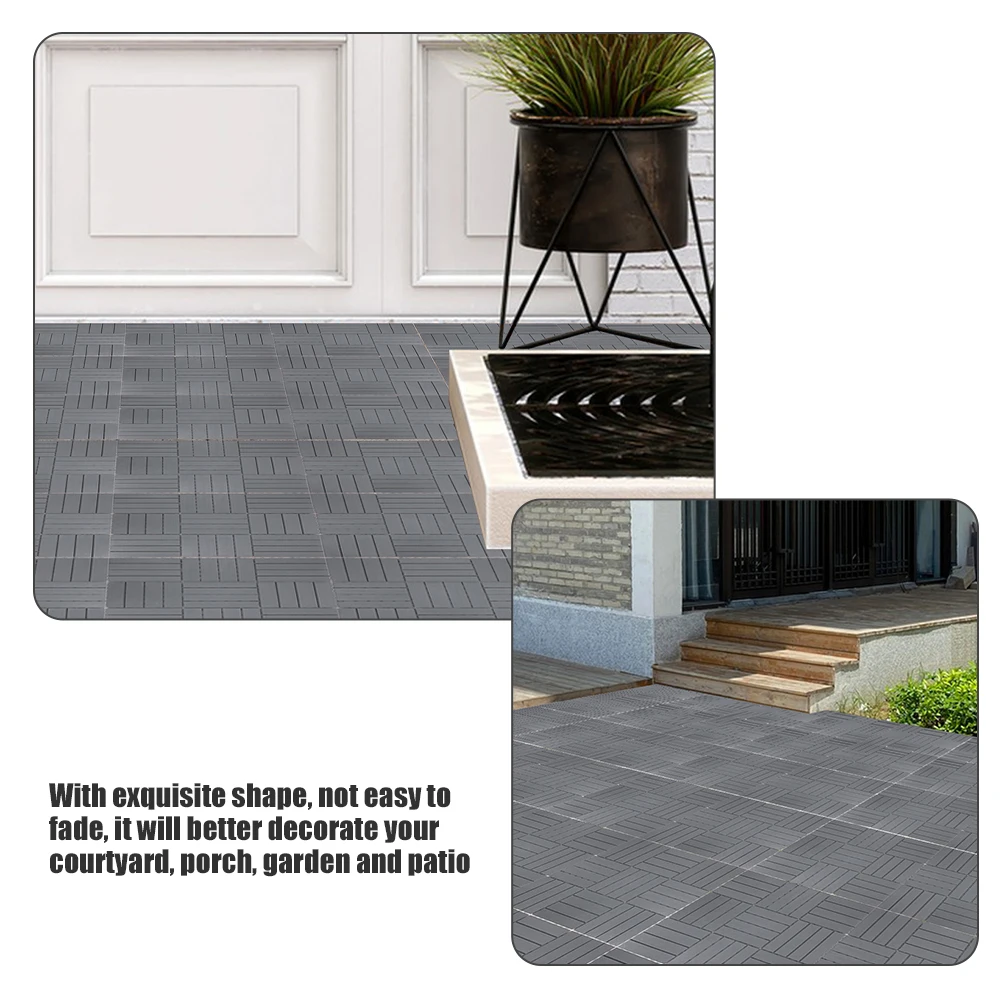 

4 Pcs Interlocking Floor For Home Floor Balcony Interlocking Tiles Garden Deck Imitation Wood Durable Waterproof Patio Yard