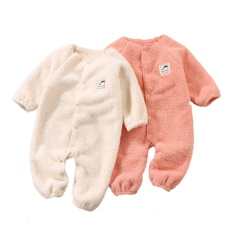 

Baby Girls Boys Clothes Flannel Jumpsuit Newborn Long Sleeve Autumn Winter Romper 0-2Yeas