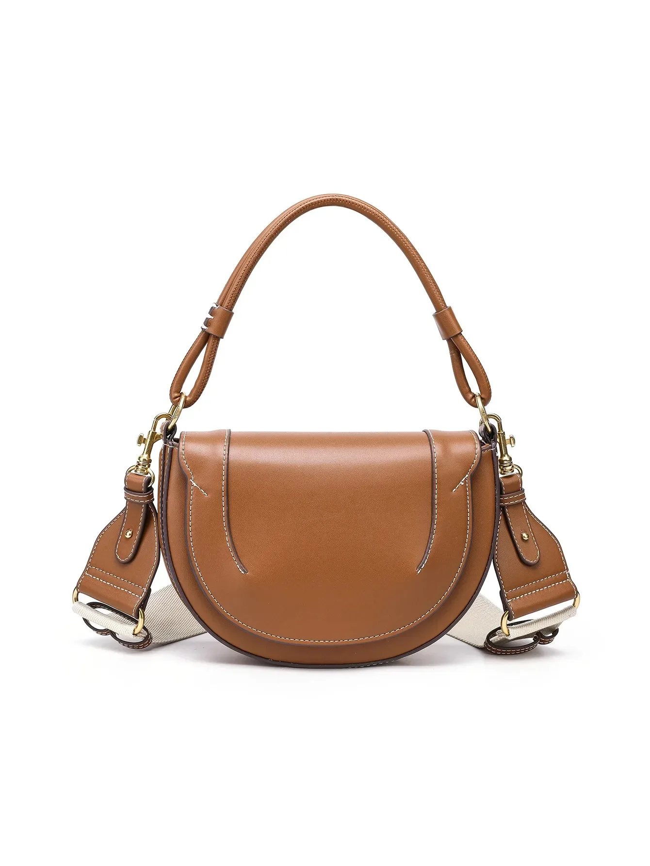 

Fashionable and casual hand-held saddle bag, versatile for commuting, single shoulder crossbody bag